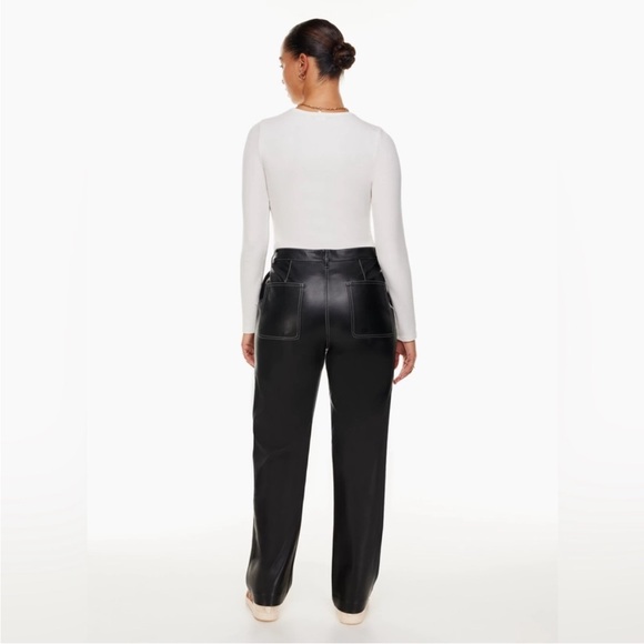 Aritzia Black/Birch Vegan Leather Lucy Pant - Picture 5 of 10